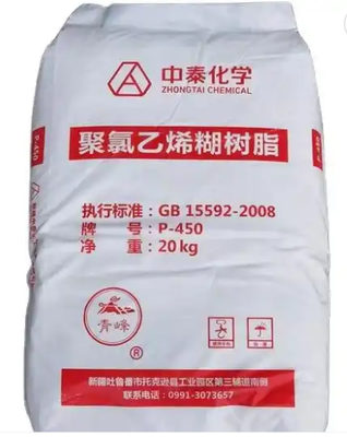 Zhongtai P-450 Yumuşak PVC ürünleri için düşük viskozitesi ve düşük kalıntılı VCM'li orta K değeri PVC pasta reçini