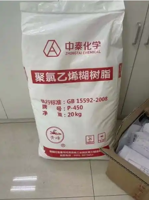 Zhongtai P-450 Yumuşak PVC ürünleri için düşük viskozitesi ve düşük kalıntılı VCM'li orta K değeri PVC pasta reçini