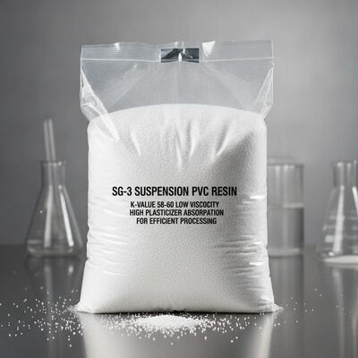 SG-3 PVC profilleri ve borular için K-Değeri 58-60 düşük viskozluk ve yüksek yumuşatıcı emilimli PVC reçine süspansiyonu